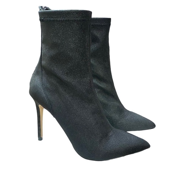 Jewel Badgley Mischka Heeled Bootie, Black Metallic. - Picture 1 of 12